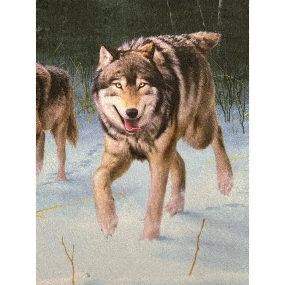 Wolves Door Mat On The Move by James Hautman Indoor Cabin Winter Scene Wolf Pack